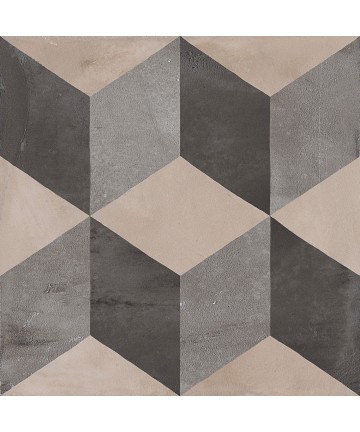 Carrelage imitation carreaux de ciment carrés gris, anthracite et noir Terra