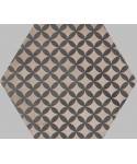 Carrelage Terra imitation carreaux de ciment hexagonaux gris, anthracite et noir