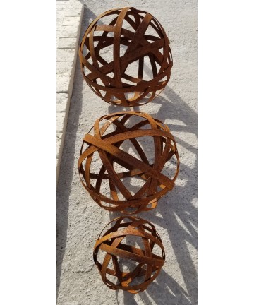 Sphères en Corten - 3 tailles : Ø25, Ø40 ou Ø50 cm