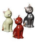 Statue Mister chat en terre cuite émaillée, disponible en 3 coloris.