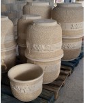 Vase rond à fleurs en pierre reconstituée