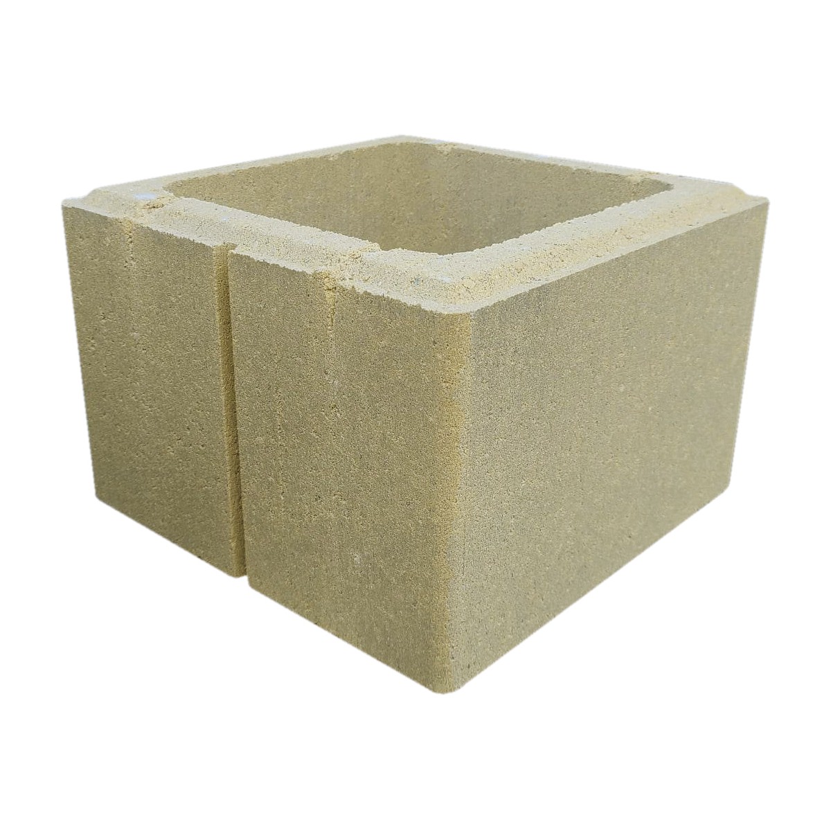 Cube de pilier lisse avec rainure sable 30x30xH20